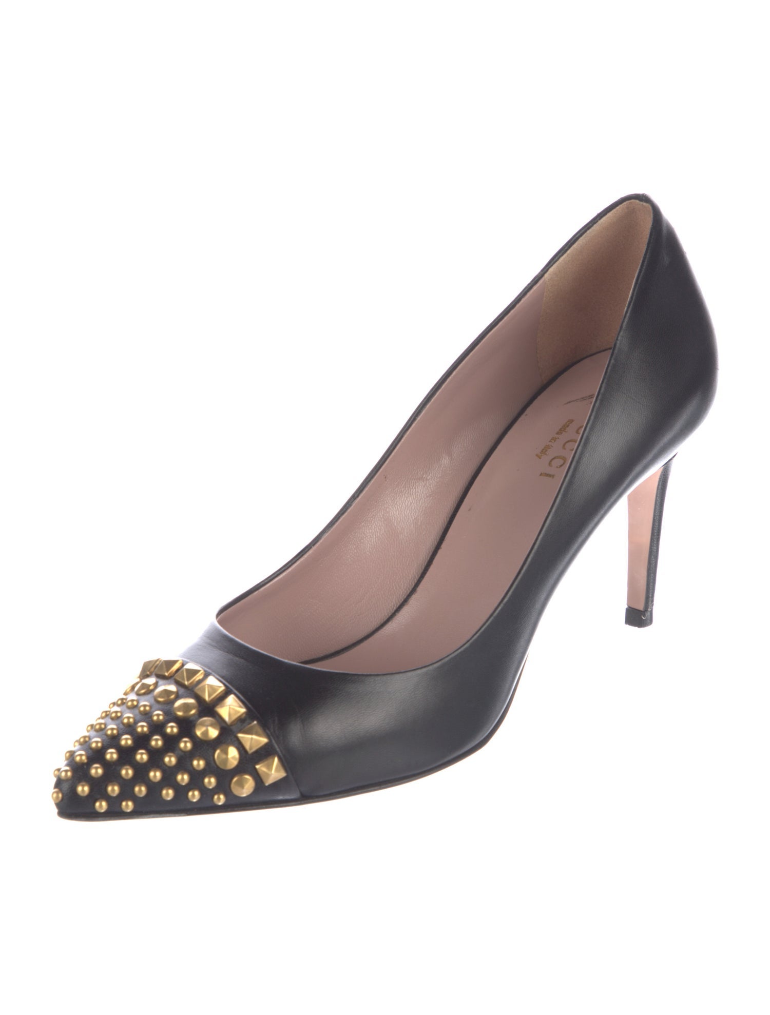 Gucci Leather Studded Accents Pumps