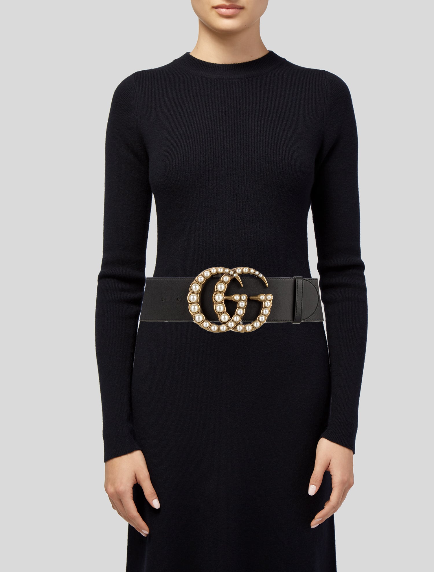 Gucci Faux Pearl Accents Wide Belt Kit