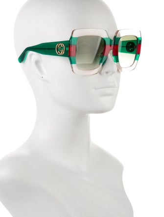 Gucci Web Accent Square Sunglasses