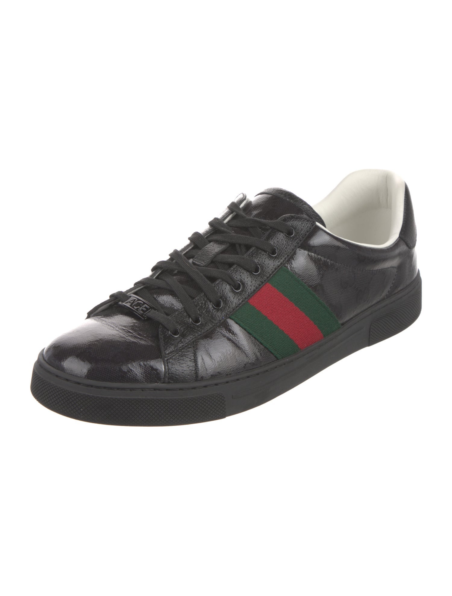 Gucci Web Accent Leather Sneakers