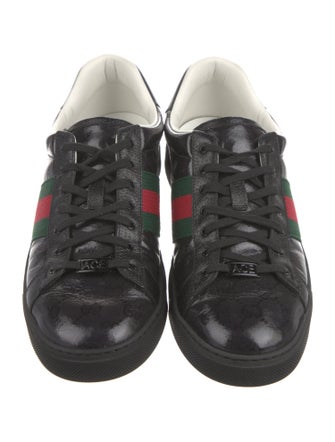 Gucci Web Accent Leather Sneakers