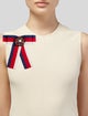 Gucci Faux Pearl, Crystal, & Grosgrain Ribbon Bow Brooch