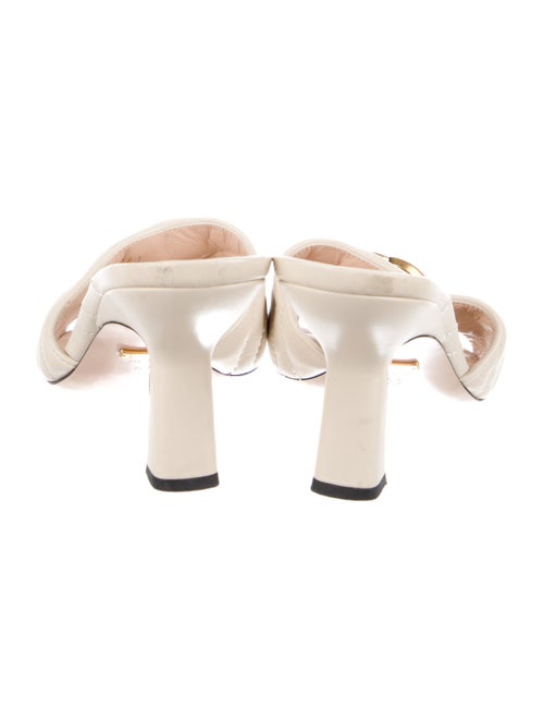 Gucci Double G Logo Leather Slides