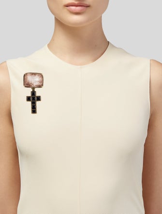 Gucci Resin Cross & Cameo Brooch