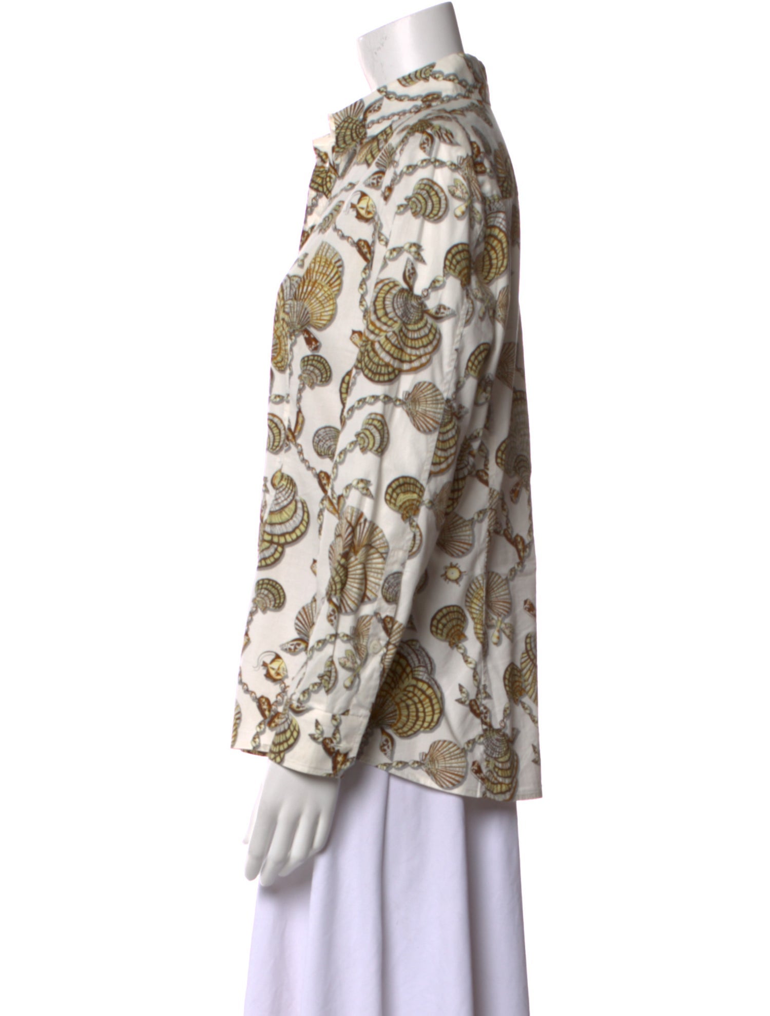 Gucci Printed Long Sleeve Button-Up Top