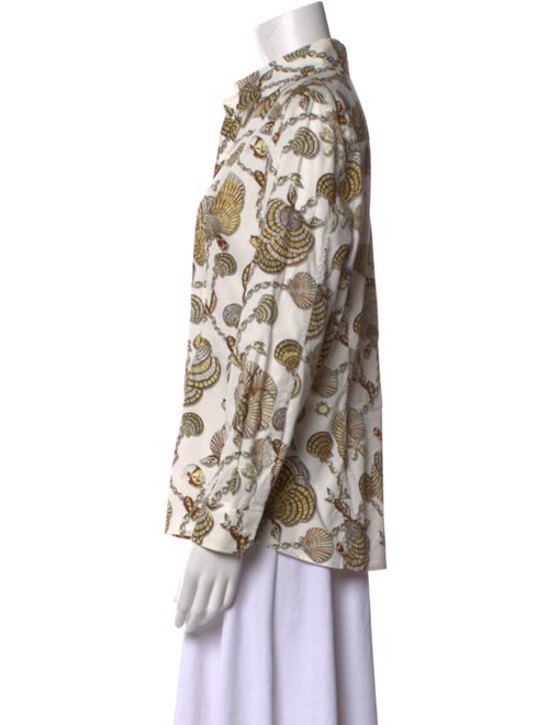 Gucci Printed Long Sleeve Button-Up Top