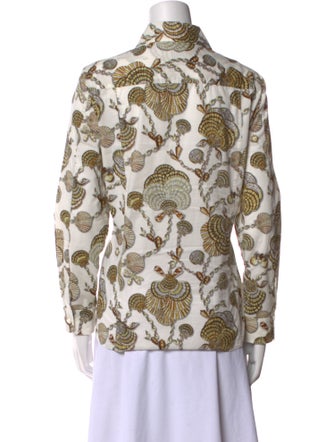 Gucci Printed Long Sleeve Button-Up Top