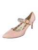 Gucci Leather Crystal Embellishments Pumps