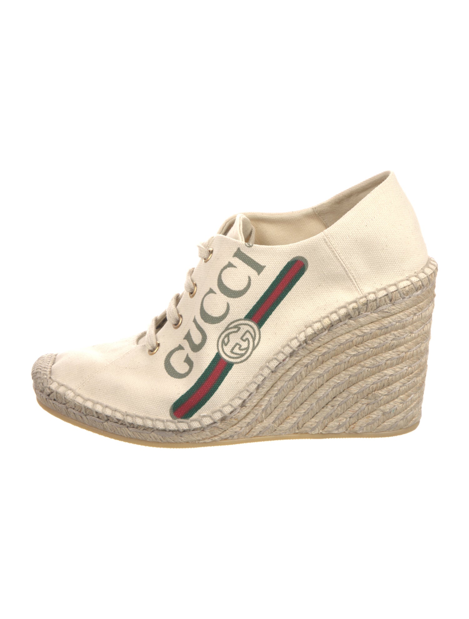 Gucci Web Accent Canvas Pumps