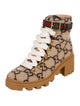 Gucci Web Accent Wool Combat Boots