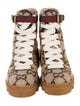 Gucci Web Accent Wool Combat Boots