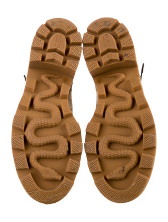 Gucci Web Accent Wool Combat Boots