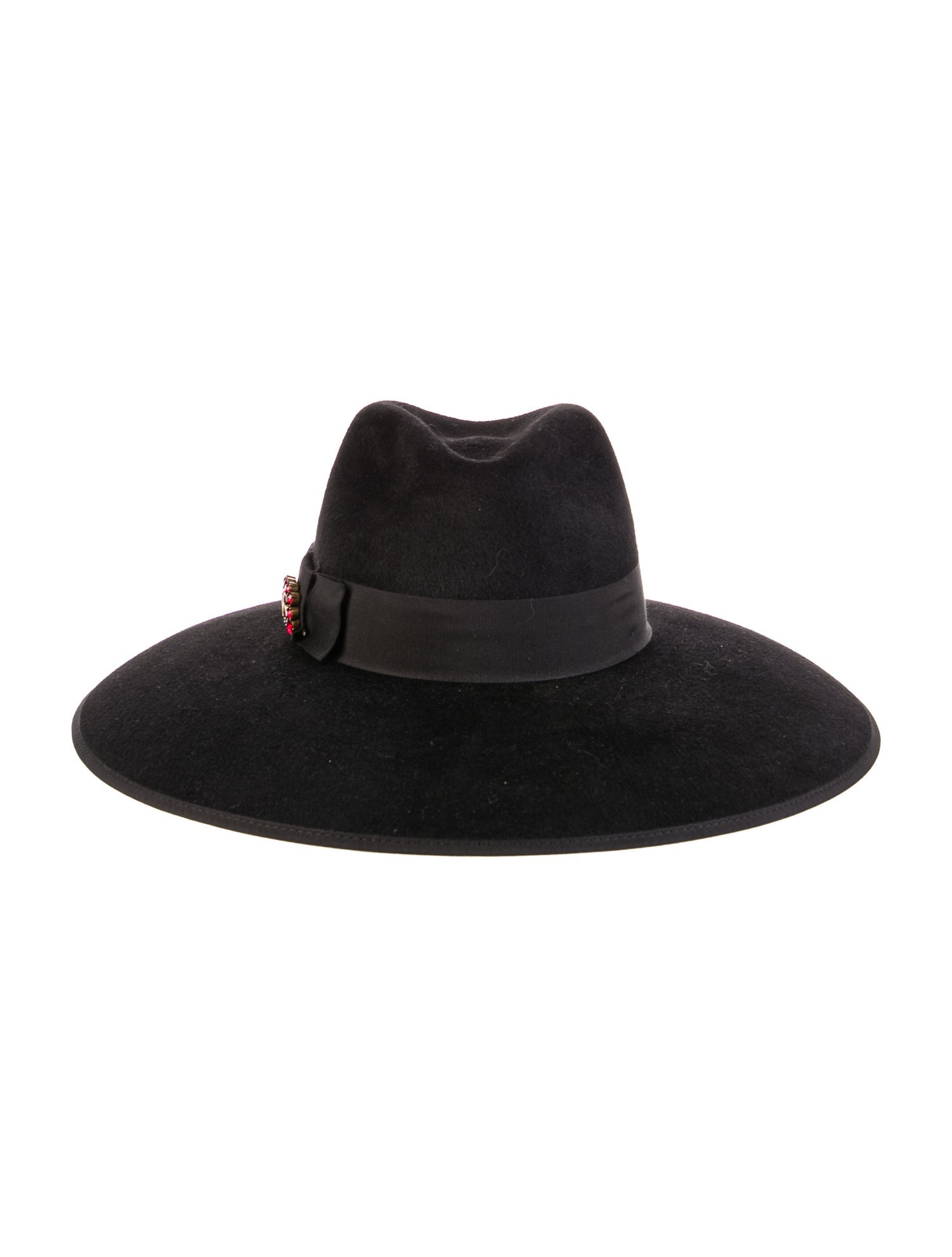 Gucci Rabbit Felt Wide Brim Fedora Hat