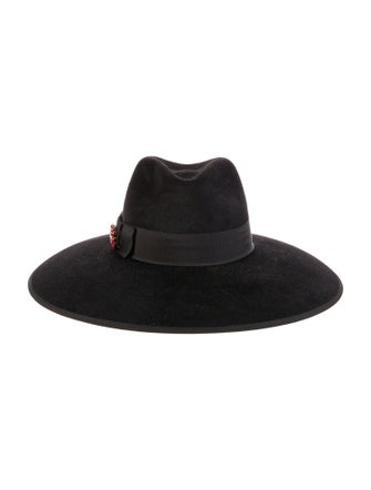 Gucci Rabbit Felt Wide Brim Fedora Hat