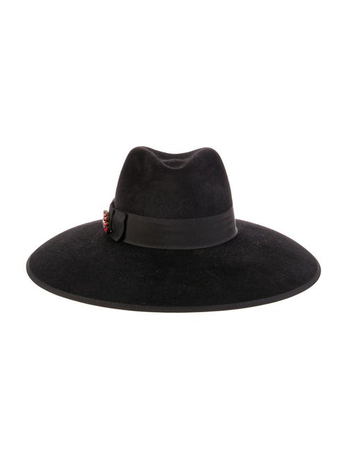 Gucci Rabbit Felt Wide Brim Fedora Hat