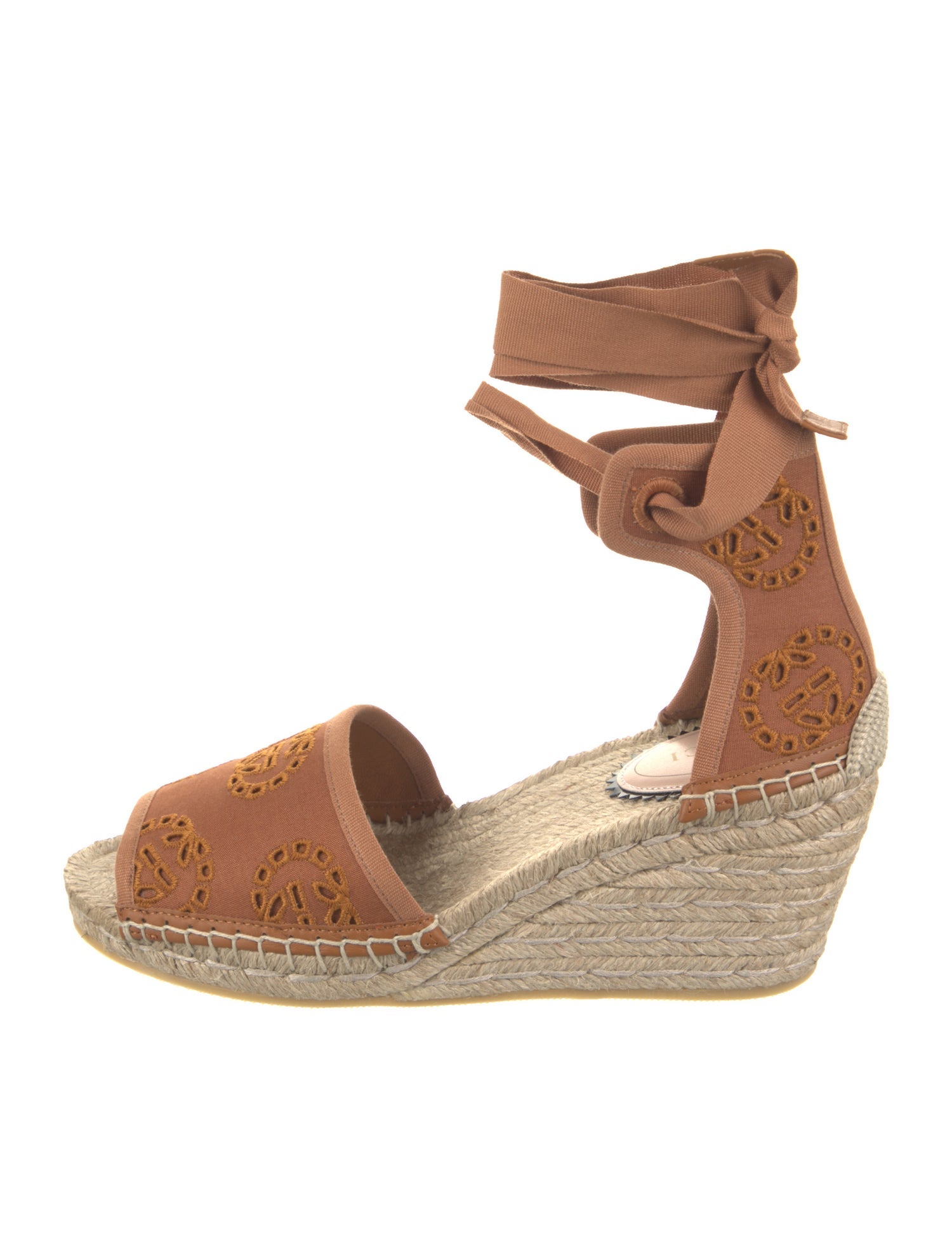 Gucci Canvas Embroidered Accent Espadrilles