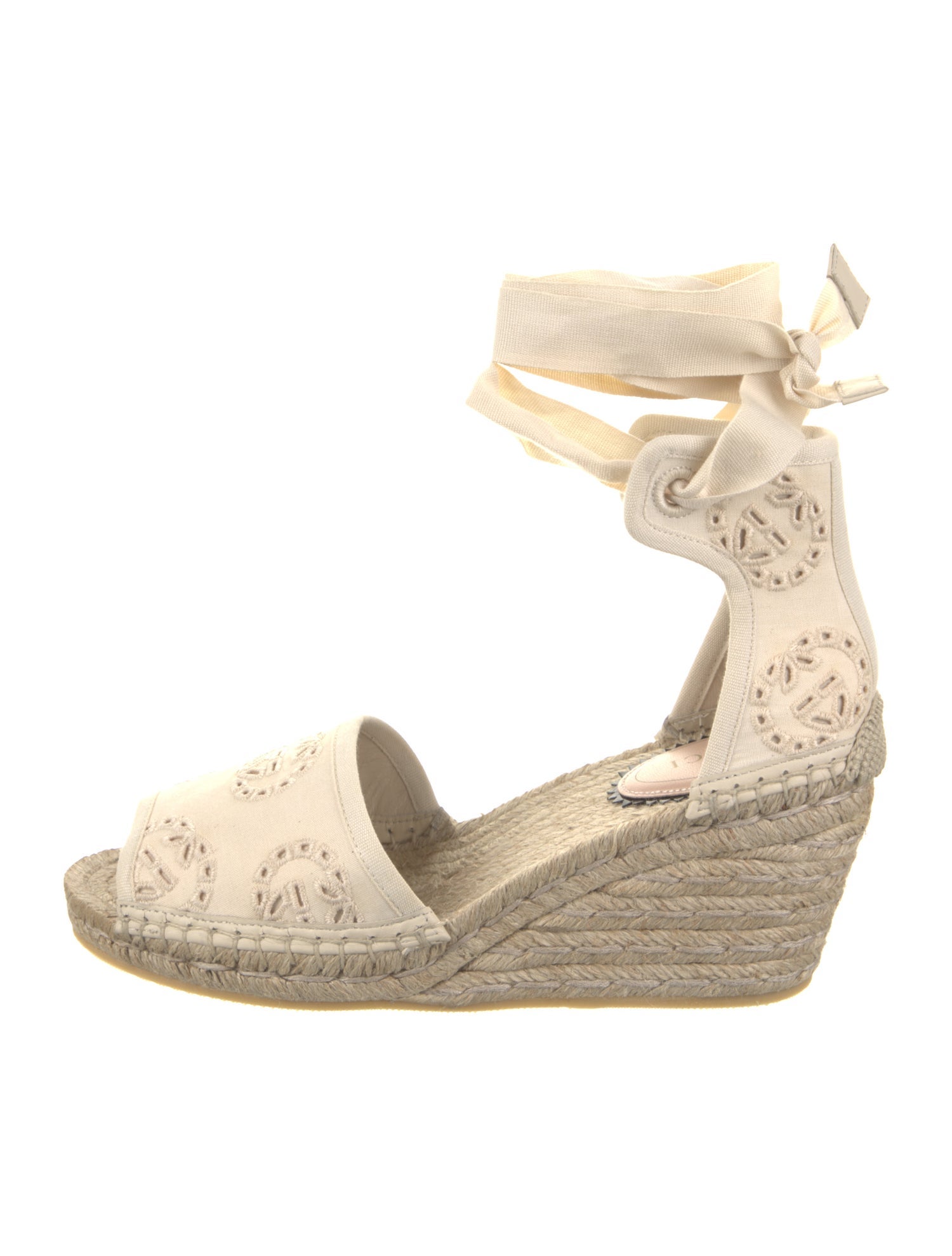 Gucci Canvas Embroidered Accent Espadrilles