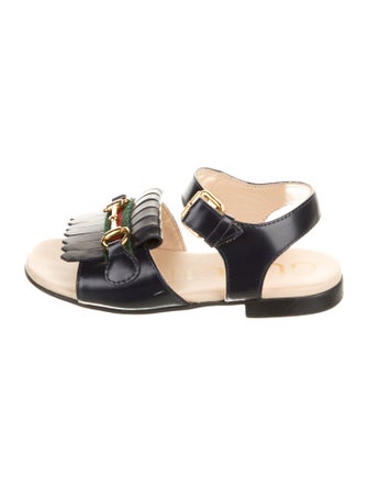 Gucci Gucci Toddler Girls Double G Canvas Horsebit Sandals