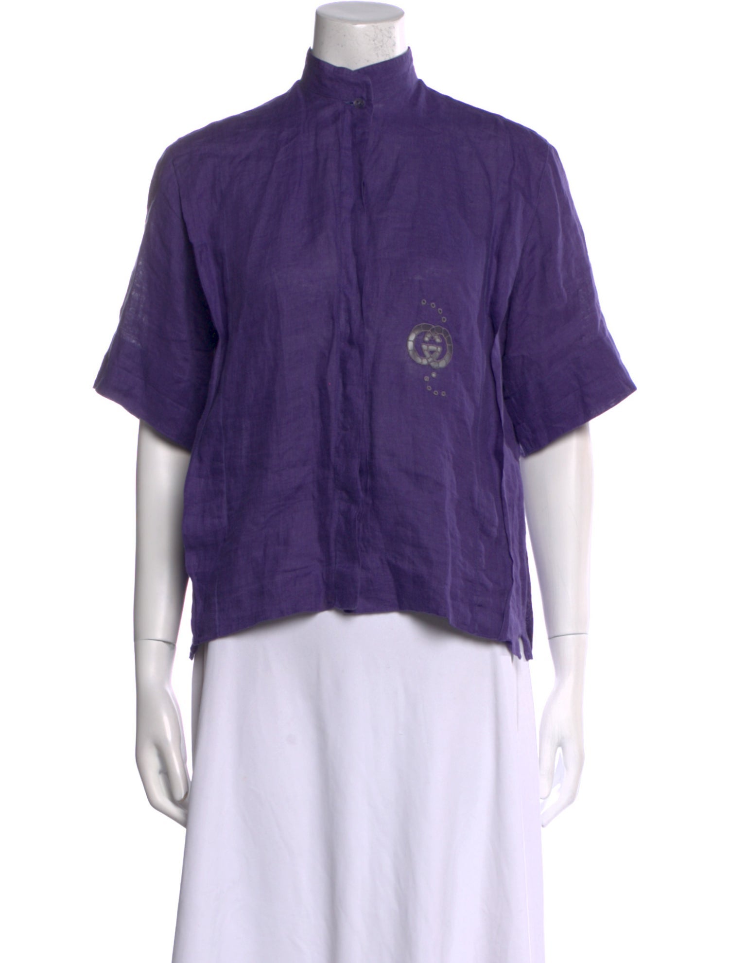 Gucci Vintage Linen Button-Up Top