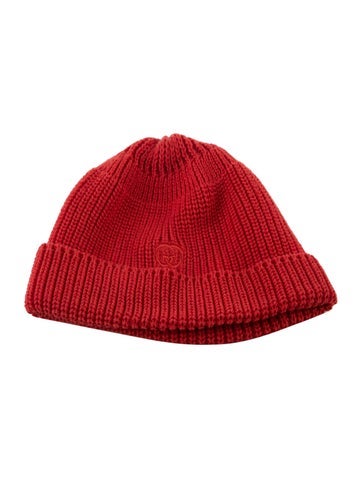 Gucci Hats Solid Knit Embroidered Beanie