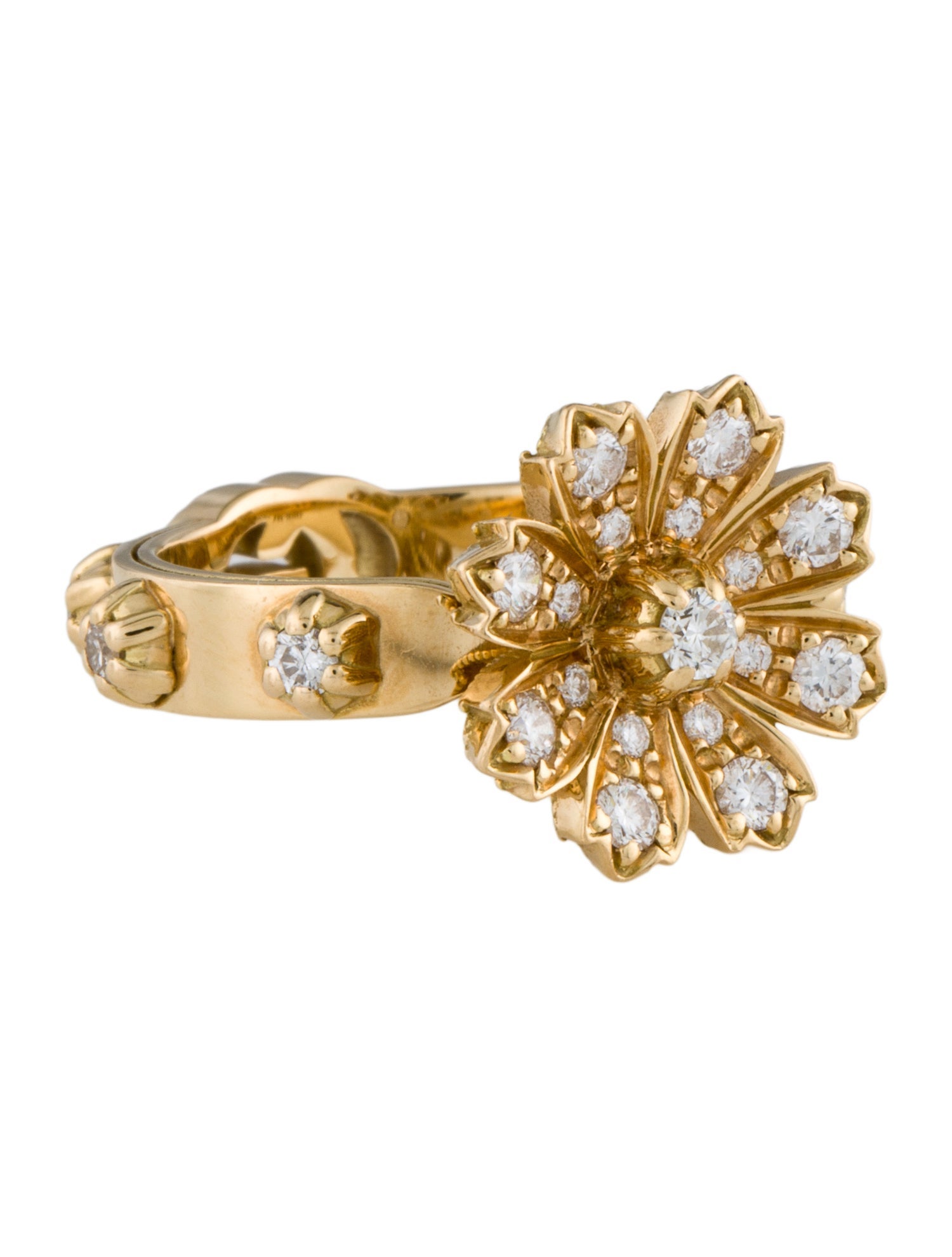 Gucci 18K Diamond Flora Cocktail Ring