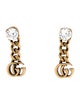 Gucci Crystal Double G Drop Earrings
