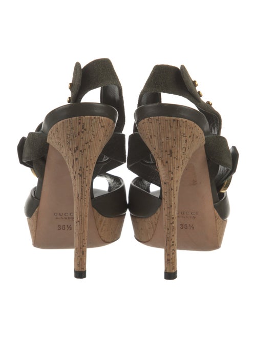 Gucci Leather Colorblock Pattern Slingback Pumps