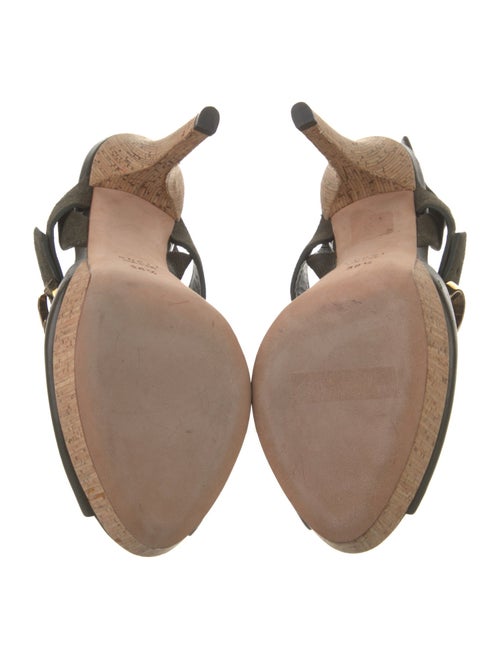 Gucci Leather Colorblock Pattern Slingback Pumps