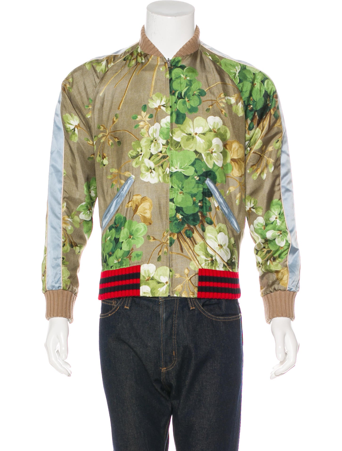 gucci silk bomber jacket