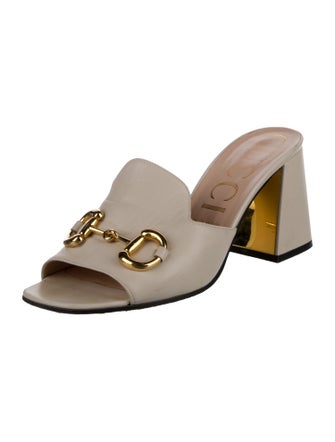 Gucci Horsebit Accent Leather Slides