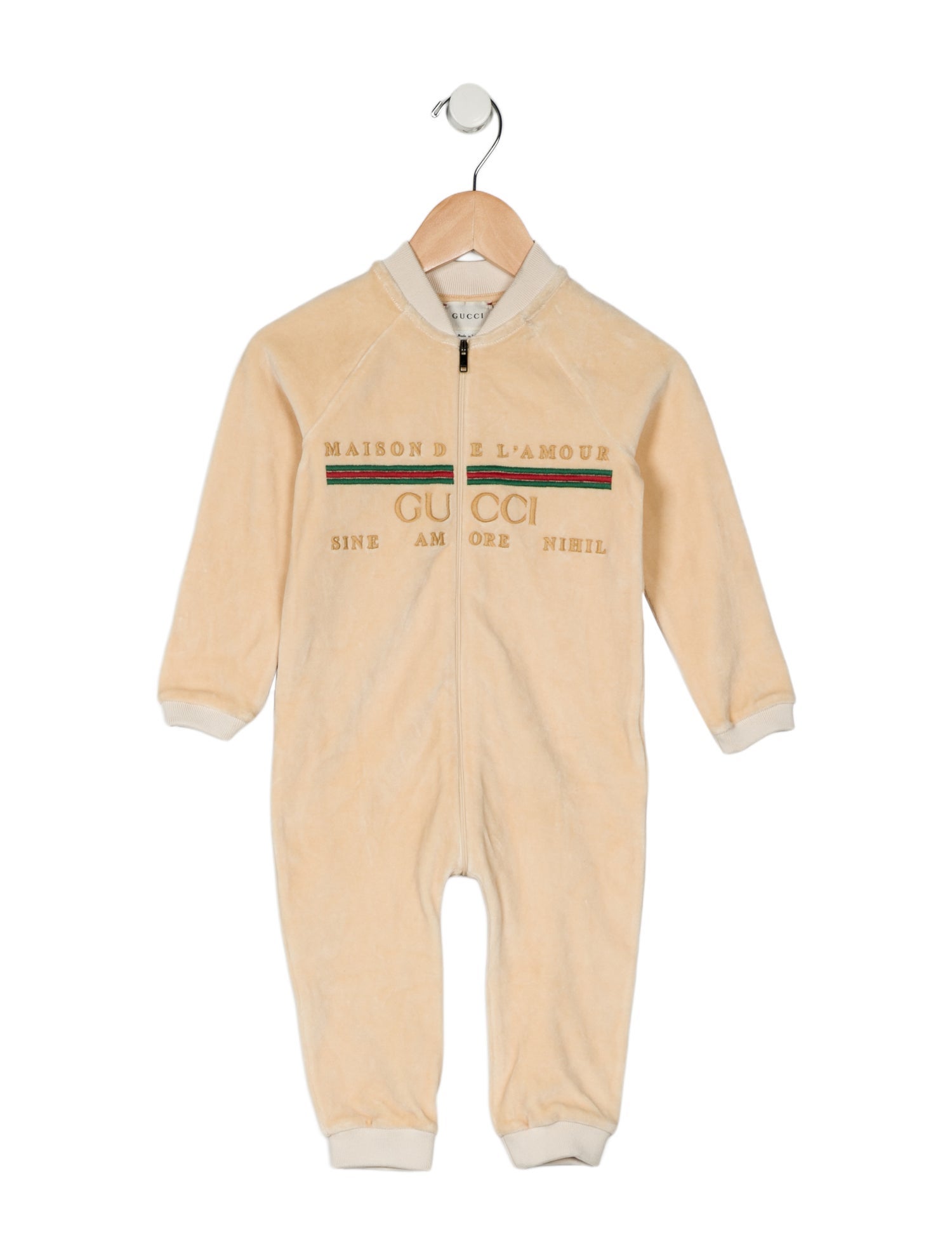 Gucci Toddlers' Velvet Embroidered One-Piece