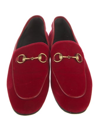 Gucci Horsebit Accent Velvet Loafers