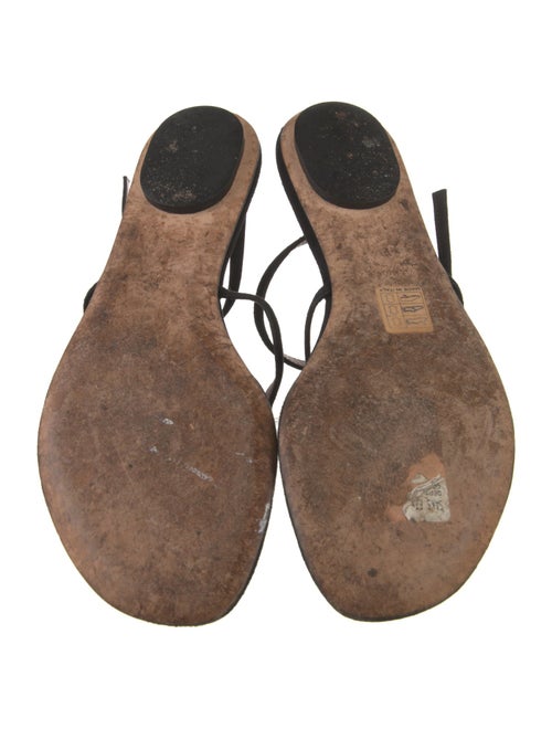 Gucci Interlocking G Logo Suede T-Strap Sandals