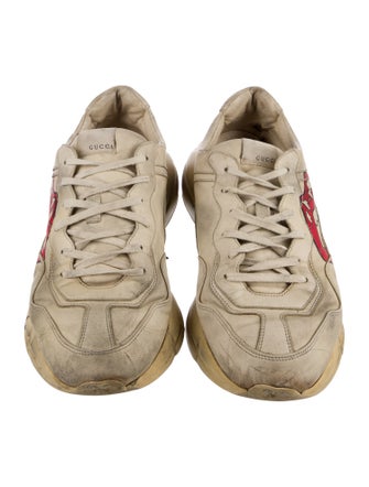 Gucci Leather Graphic Print Sneakers