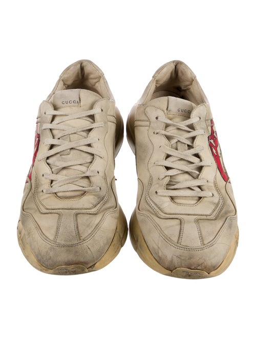Gucci Leather Graphic Print Sneakers
