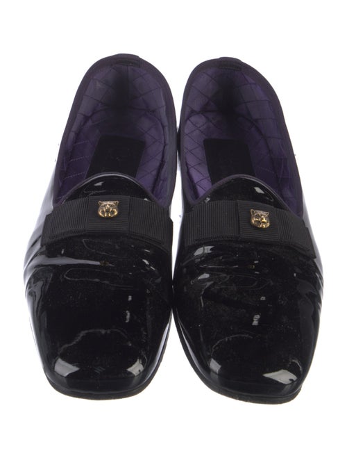 Gucci Patent Leather Bow Accents Loafers