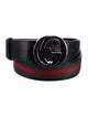 Gucci Web Accent Leather Belt