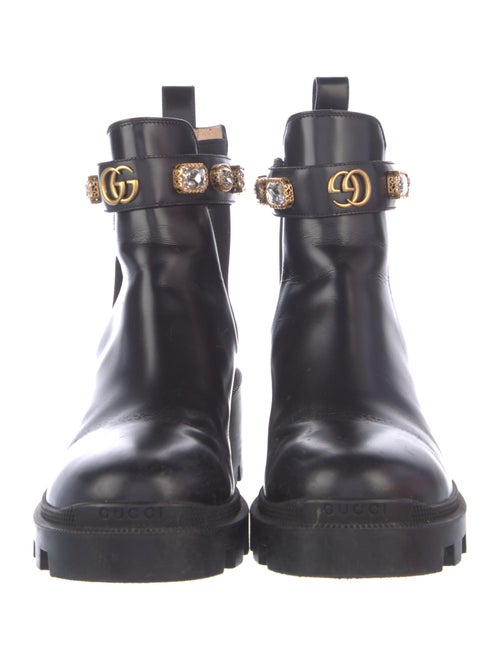 Gucci GG Crystal Leather Chelsea Boots
