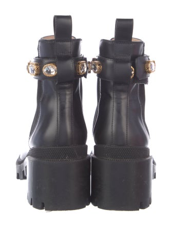 Gucci GG Crystal Leather Chelsea Boots