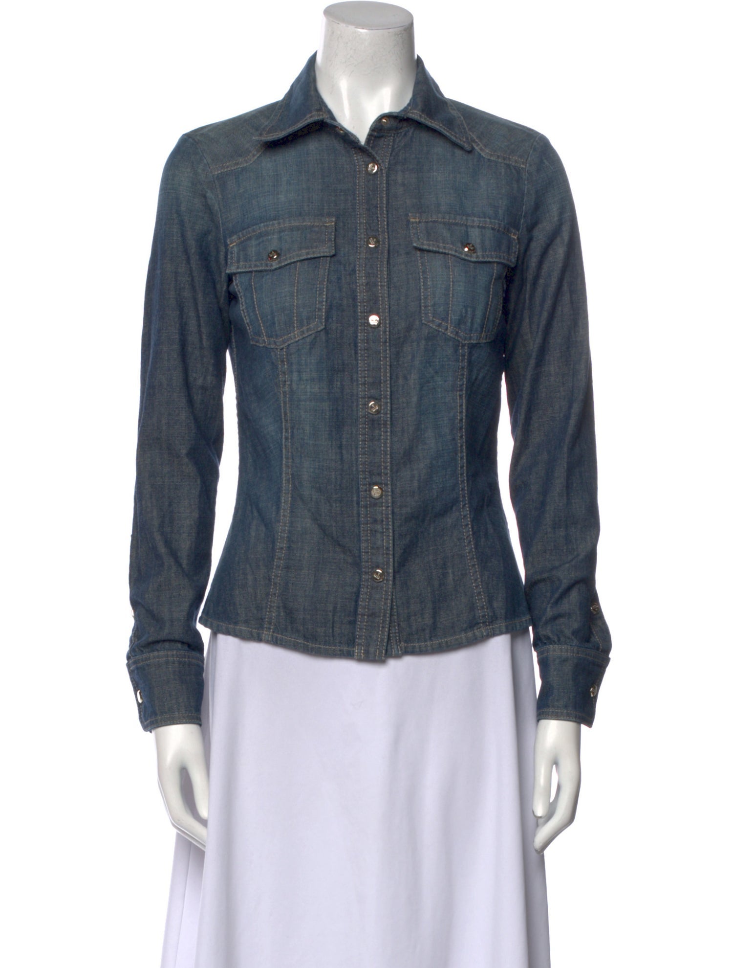 Gucci Long Sleeve Button-Up Top