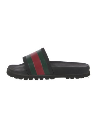 Gucci Web Accent Rubber Slides