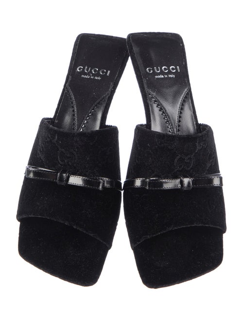 Gucci Velvet Bow Accents Slides