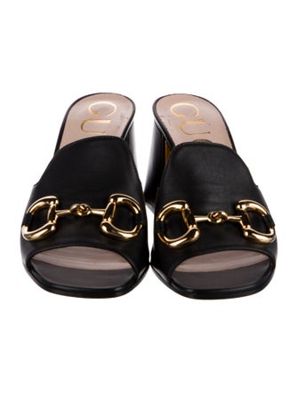 Gucci Horsebit Accent Leather Slides