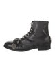 Gucci Bee Accent Leather Lace-Up Boots