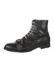 Gucci Bee Accent Leather Lace-Up Boots
