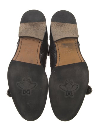 Gucci Bee Accent Leather Lace-Up Boots