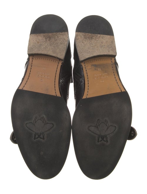Gucci Bee Accent Leather Lace-Up Boots