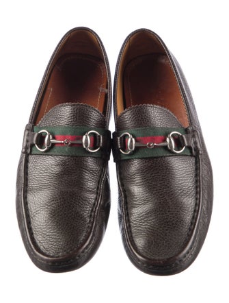 Gucci Web Accent Leather Drivers
