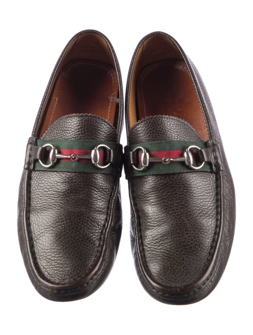 Gucci Web Accent Leather Drivers