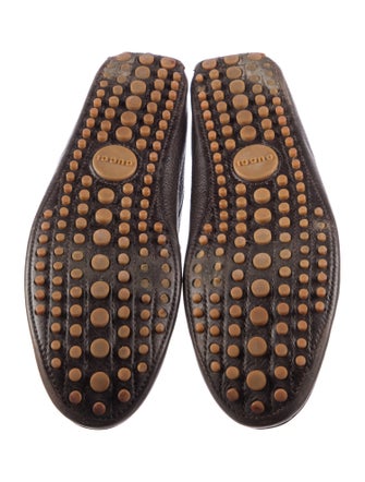 Gucci Web Accent Leather Drivers